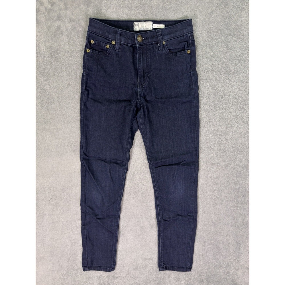 Free People Jegging Womens 25 Blue Skinny Leggings Mid Rise Dark Wash Denim